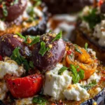mediterranean roasted eggplant stacks