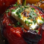 roasted cheesy stuffed bell peppers