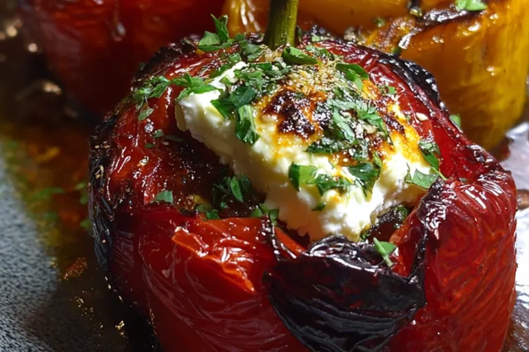 roasted cheesy stuffed bell peppers