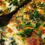 spinach ricotta stuffed eggplant