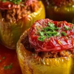 stuffed bell peppers with beef and rice