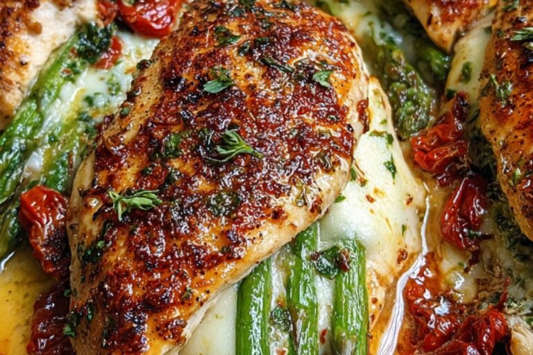 stuffed chicken with asparagus and cheese