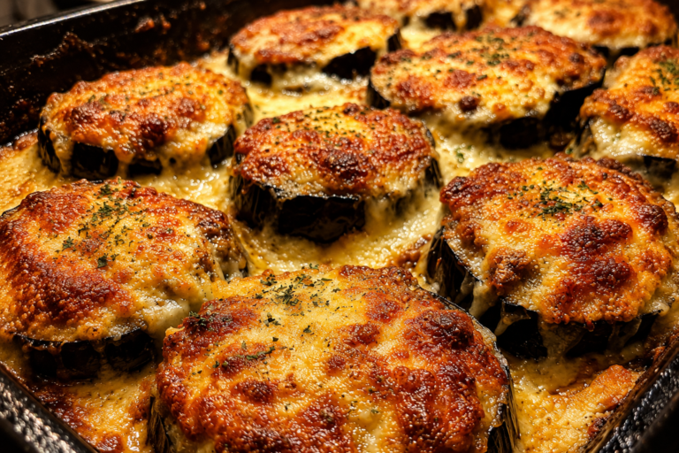baked eggplant parmesan stacks