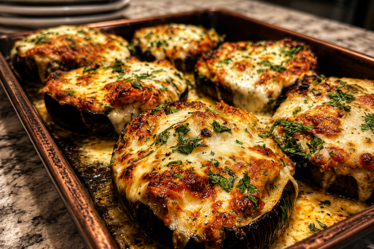 cheesy baked eggplant rounds