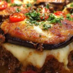 cheesy eggplant beef stacks
