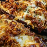 cheesy stuffed eggplant boats