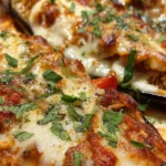 chicken parmesan stuffed eggplants