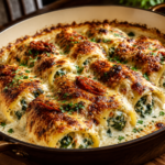 creamy spinach chicken stuffed shells