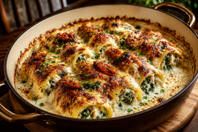 creamy spinach chicken stuffed shells