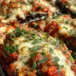 italian stuffed eggplant parmesan boats
