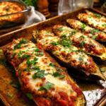 lasagna stuffed eggplant boats