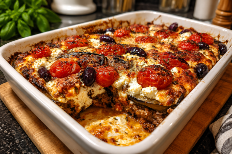 mediterranean eggplant beef casserole