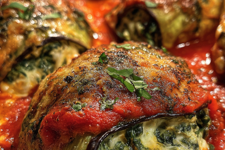 spinach & cheese eggplant rollatini