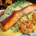 Creamy Garlic Butter Salmon Shrimp