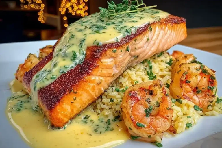 Creamy Garlic Butter Salmon Shrimp