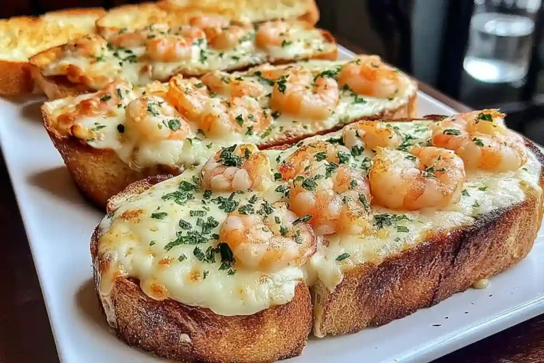 Creamy Garlic Shrimp Toasts