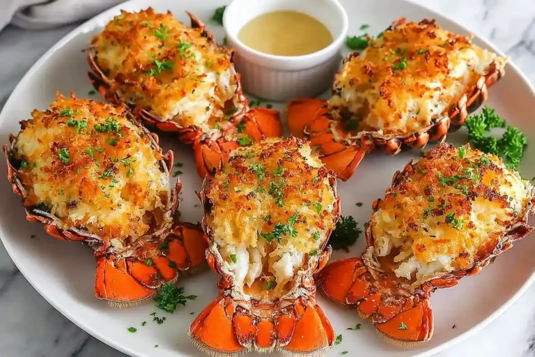 Garlic Parmesan Stuffed Lobster Tails