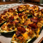 bacon cheddar stuffed zucchini boats