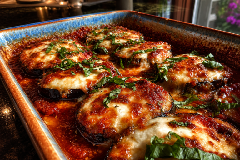 baked eggplant parmesan rounds