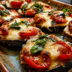 caprese stuffed eggplant rounds
