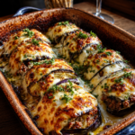 cheesy beef lasagna stuffed eggplant rolls