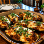 cheesy bolognese stuffed eggplant