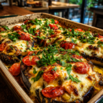 cheesy caprese stuffed eggplant