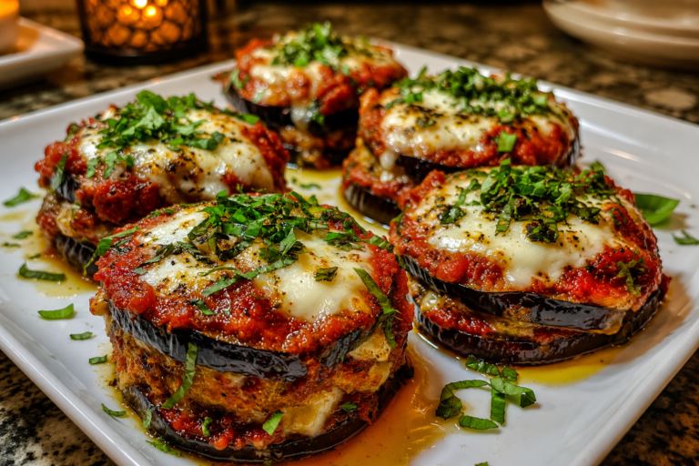 cheesy eggplant parmesan stacks