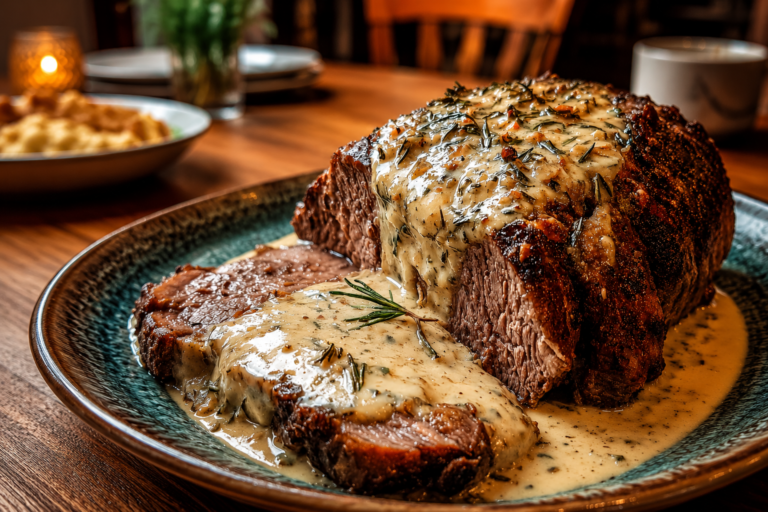 creamy garlic herb roast beef