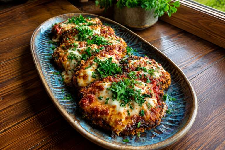 crispy mozzarella eggplant parmesan